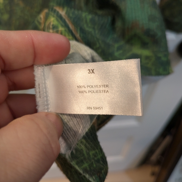 Jane Ashley Green Patterned Women's Top, size 3X - Picture 4 of 9